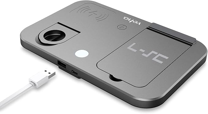 Veho DS-7 Wireless Multi-Charging Station | Qi Wireless Charging | Charges 3 Devices | Output 5W/7.5W/10W | Compatible with Smartphone Phones Apple Watch Airpods and More