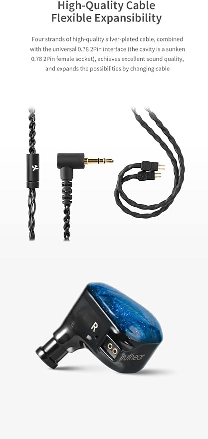 Fanmusic TRUTHEAR x Crinacle Zero Earphone Dual Dynamic Drivers in-Ear Earphone with 0.78 2Pin Cable Earbuds (Zero)
