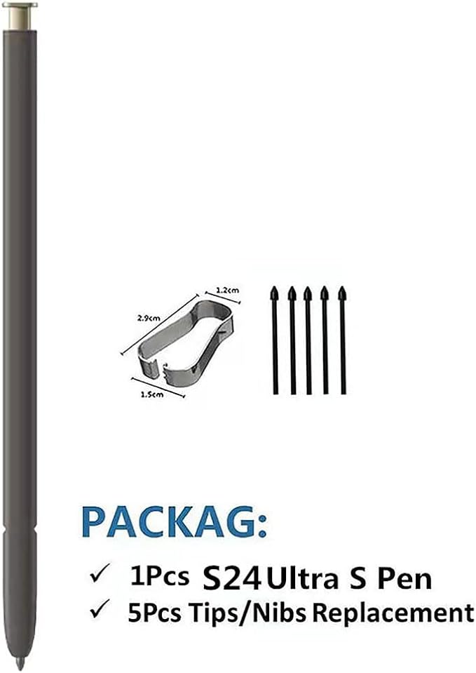 Galaxy S24 Ultra S Pen Replacement for Samsung Galaxy S24 Ultra Stylus Touch S Pen (WithBluetooth) All Versions + 5 x Nibs (Yellow)