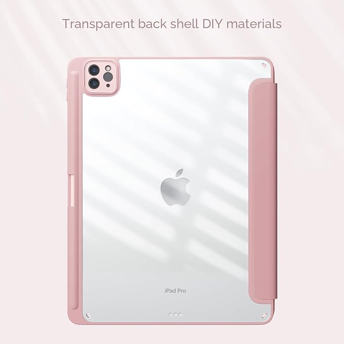 Cute Kawaii Duck for iPad Mini 6 Case with Pencil Holder Foldable Pink Leather Cover Case Support Auto Sleep Wake