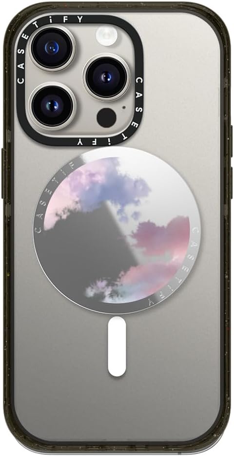 CASETiFY Snappy Grip Stand Compatible with Magsafe - Clouds - Silver Mirror