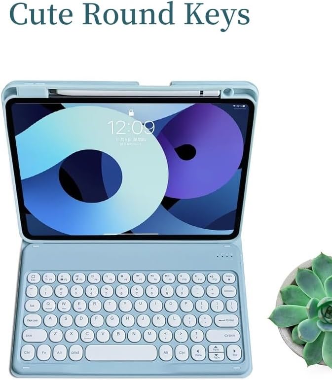 Keyboard Case for iPad Pro 11 inch (M5 2025) Case with Detachable Round Key Color Keyboard Cover Supports Pencil Magnetic ChargingDark Green