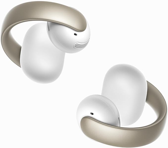 Soundcore AeroClip by Anker Open-Ear Earbuds Clip-On Headphones Adaptive Comfort Clear Calls with 4 Mics and AI Stable Fit 12mm Drivers for Powerful Bass Hi-Res Open-Ring Design