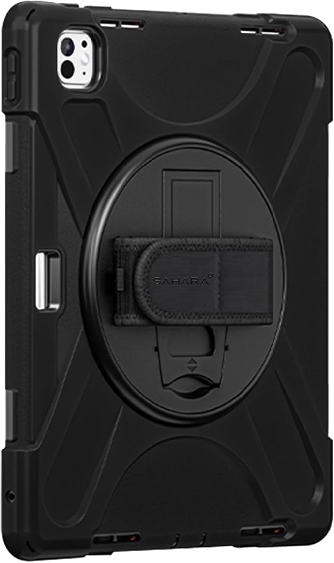 Sahara for iPad Pro 13-inch (M5 2025 / M4 2024) Case - Heavy-Duty Protective Cover with Screen Protector Kickstand Rotating Hand Strap &amp Shoulder Strap Raider-X Series