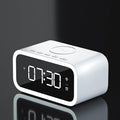 IHAO 5in1 Multi-Functional Alarm Clock with Wireless Charging 15W Fast Charger for Phone &amp Earbuds 3 Group Alarms Dimmable Night Light USB Port Digital Clock Adjustable Light Mini Mirror QXF-80