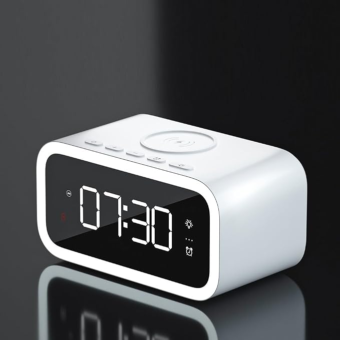 Wireless Charger Alarm Clock Qxf-805 White