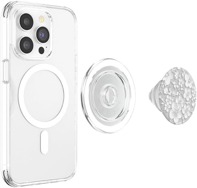 Cute Floral Pattern White Flower PopSockets PopGrip for MagSafe