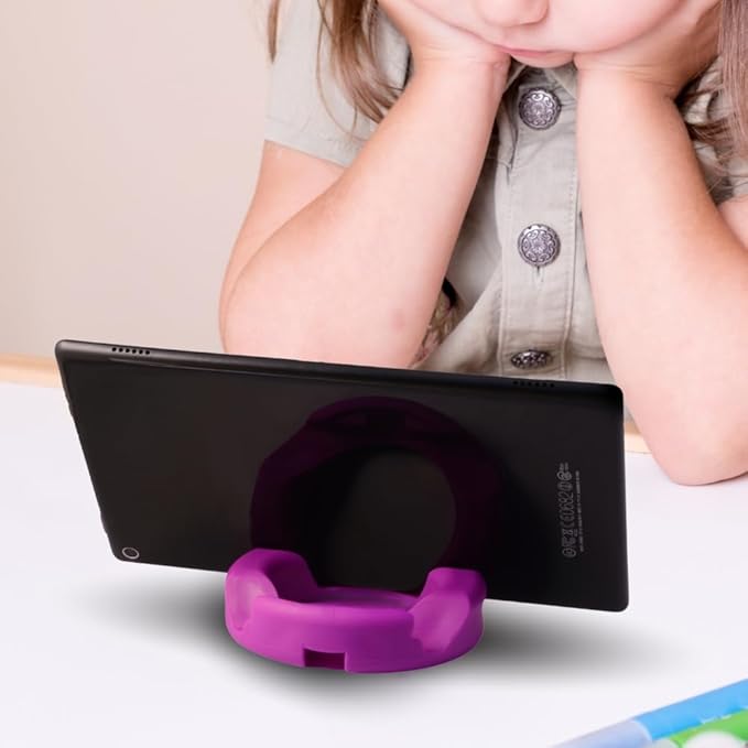 GoDonut Plus+ - Smartphone and Tablet Stand - Compatible with Lager Cases with Charging Port Access - for use at Work at Home Travel and on-the-go (Fuchsia)