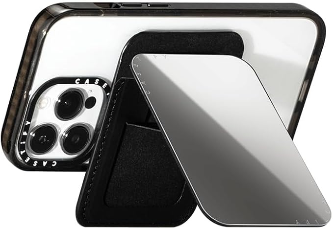 CASETiFY Snappy Card Holder Stand Compatible with Magsafe - Silver Mirror