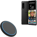 BoxWave Charger Compatible with Sony Xperia 5 IV - SwiftCharge PowerDisc Wireless Charger (15W) Qi Wireless 15W Circular Desktop Charger - Jet Black