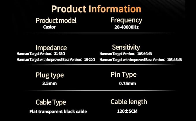 KZ Castor in Ear Monitor Headphones HiFi Improved Bass Earphone Sound Tunable Noise Isolating IEMs Dual-Dynamic Driver Wired Earbuds 2PIN-C Detachable Cable for Singers Musicians