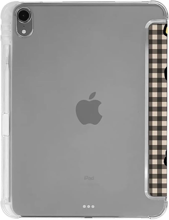 Cute Animals On Black Stripes Case Compatible with IPad 9th 8th 7th Generation 10.9 Inch 2021-2018Funny Cover with Trifold Stand+Pencil Holder for Boys GirlsiPad 10.9in 2022