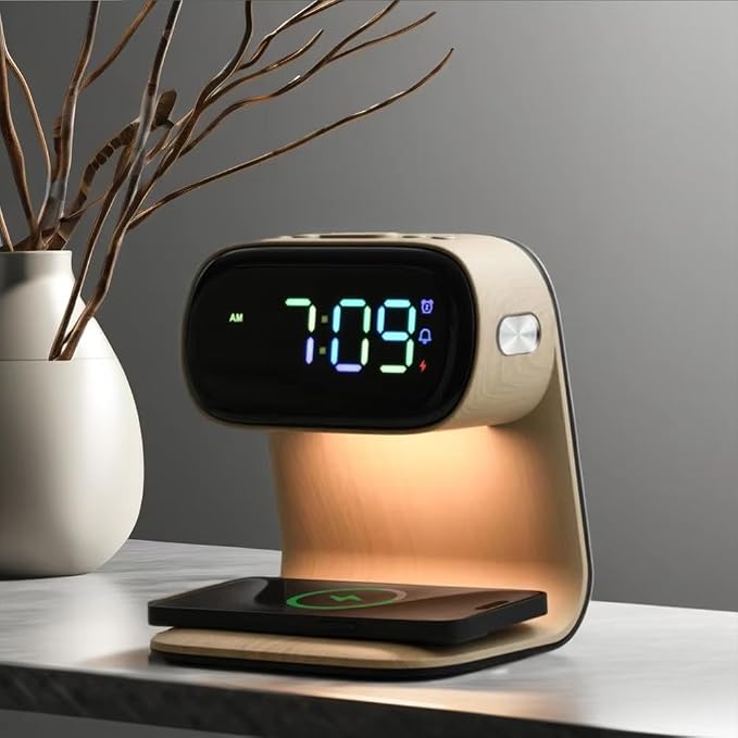 Multi Functions Alarm Clock A40 Pro Wood Color