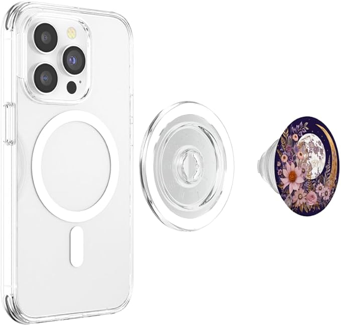 Boho Moon and Wildflowers PopSockets PopGrip for MagSafe