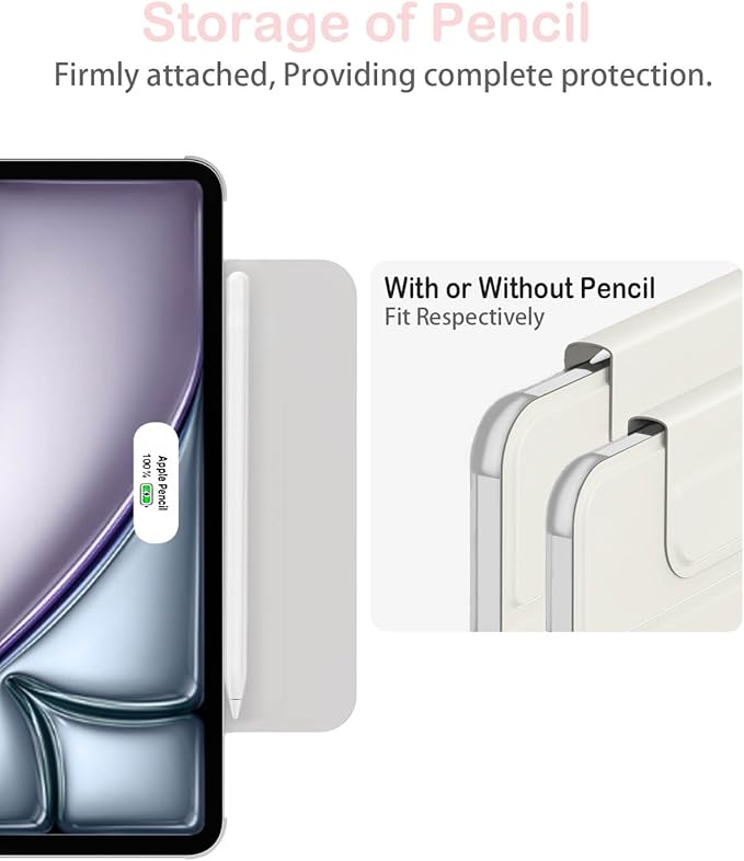 Feams Y Fold Folio for iPad Air 11-inch M4 2026/ M3 2025 / M2 2024 iPad Air 5th/4th Generation 2022/2020 10.9 Inch Y-Shaped Stand Magnetic Attachment Back Cover with Clasp &amp Auto Sleep Light Pi