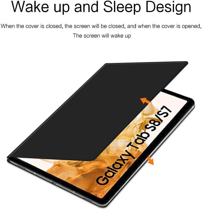 Magnetic Case for Galaxy Tab S8 11 inch 2022 (SM-X700/SM-X706)/S7 2020 (SM-T870/T875) with S-Pen Holder Lightweight and Slim Magnetic Stand Case with Auto Sleep/Wake Black