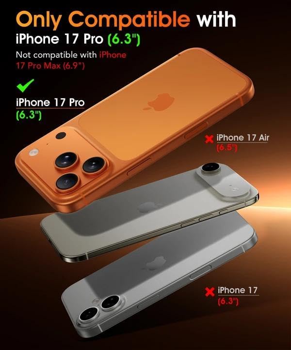 GolbinBox for iPhone 17 Pro Screen Protector [Anti-Reflection] [3D Full Coverage] 12FT Drop Protection 9H+ Hardness Anti-Fingerprint HD Clear Tempered Glass for iPhone 17Pro 6.3 2 Pack