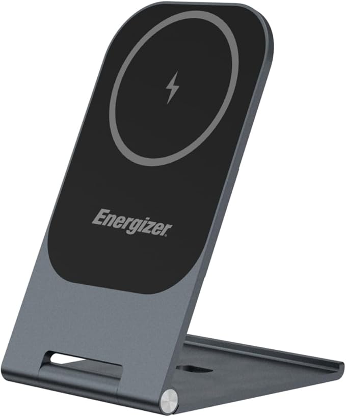 Energizer WCP102 Ultra Thin Wireless Charging Stand MagSafe 15W Max 3mm 180 Degree Adjustment Aluminium Alloy