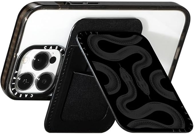 CASETiFY Snappy Card Holder Stand Compatible with Magsafe - Black Kingsnake