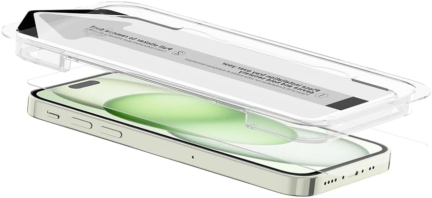 ITSKINS Hybrid // Glass Cell Phone Screen Protector with Eco-Friendly Alignment Tool Tempered Glass Screen Protector Easy Installation Scratch Resistant and Bubble Free - iPhone 15 Plus