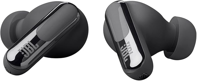 JBL Live Beam 3 - True Wireless Noise-Cancelling Stick-Closed Earbuds 48Hrs Total Playback Wireless Charging 6 Mics for Perfect Calls Multi-Point Connection IP55 Waterproof and dustproof (Black)