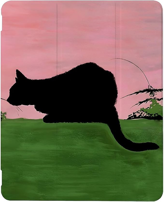 black cat in glassland