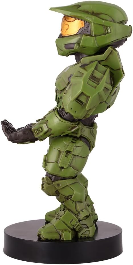 Exquisite Gaming: Halo: Master Chief - Mobile Phone &amp Gaming Controller Holder Device Stand Cable Guys Xbox Licensed Figure Green