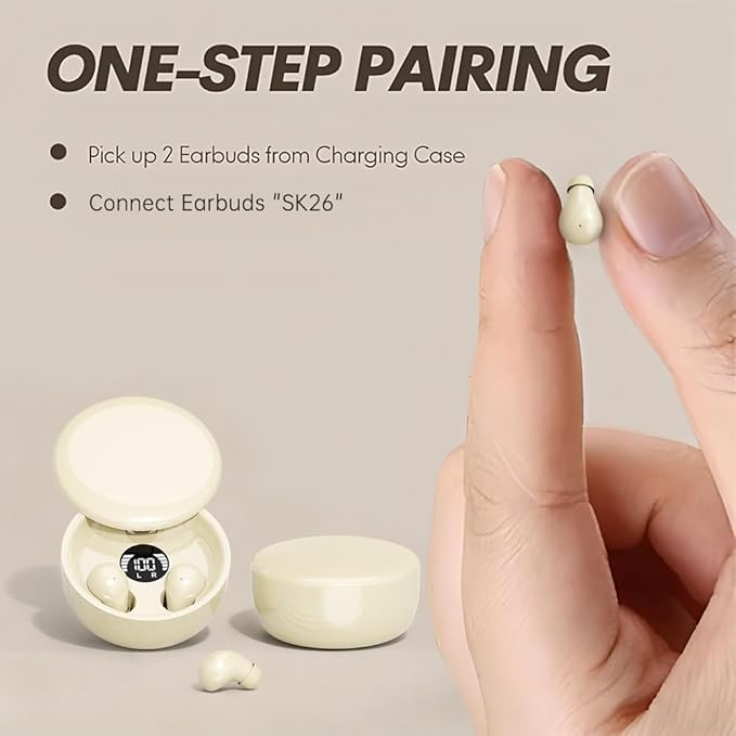 Mini Invisible Headphones Bluetooth 5.4 True Wireless Hidden in-Ear Earphones Sport Audio EarbudComfortable Mini Earbuds for Sleep Friendly Side Sleeping Earphones for Work (Black)