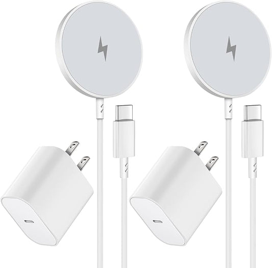 Magnetic Wireless Charger for iPhone 16 15 Wireless ChargingFast Mag-Safe Charger 2Pack 6FT with Apple USB C Charging Block for iPhone 16 Pro Max/16Pro/15 Pro/16/15/14/13/12/Plus/AirPods 3/2/Pro 2