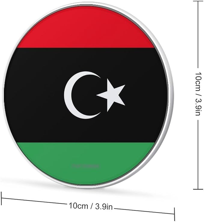 Flag of Libya Fast Portable Charger 10W Funny Graphic Phone Charging Pad with USB Cable