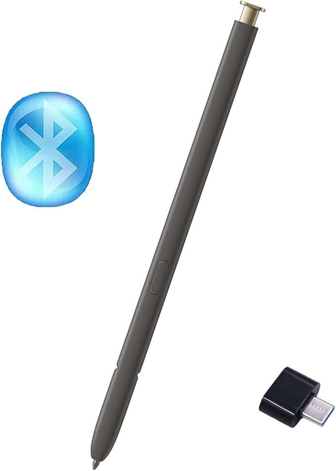 Generic Galaxy S24 Ultra Stylus Pen with Bluetooth for Samsung Galaxy S24 Ultra 5G Stylus Pen Replacement for Samsung Galaxy S24 Ultra S Pen (Yellow Gold) Type-C Convertor