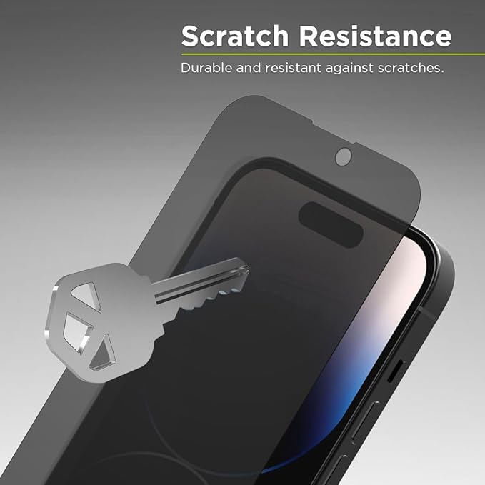 PureGear 2-Way Privacy Tempered Glass Screen Protector Compatible w/ Apple iPhone 14 Pro (2022) 6.1 Full Edge-to-Edge Coverage Self Alignment Installation Tray Touch Sensitive Case Friendly Anti