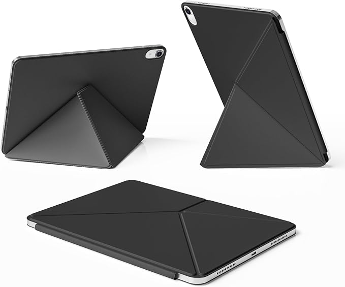 for iPad A16 Case iPad 11th/10th Generation Case (2025/2022) Removable Magnetic Cover Ultra Slim Shockproof Adjustable Portrait/Landscape Stand with Raised Screen View Auto Sleep/Wake Black