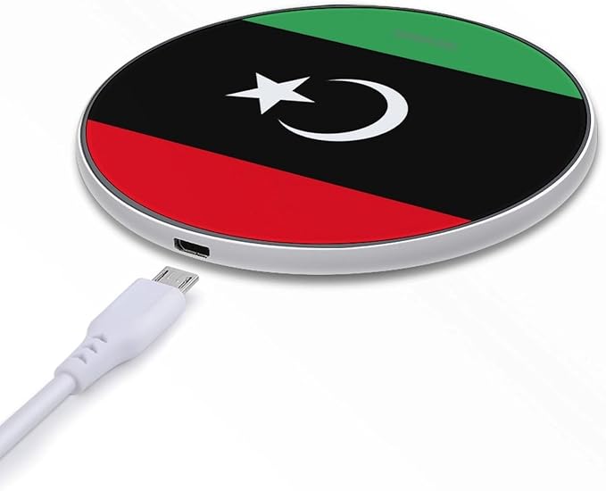 Flag of Libya Fast Portable Charger 10W Funny Graphic Phone Charging Pad with USB Cable