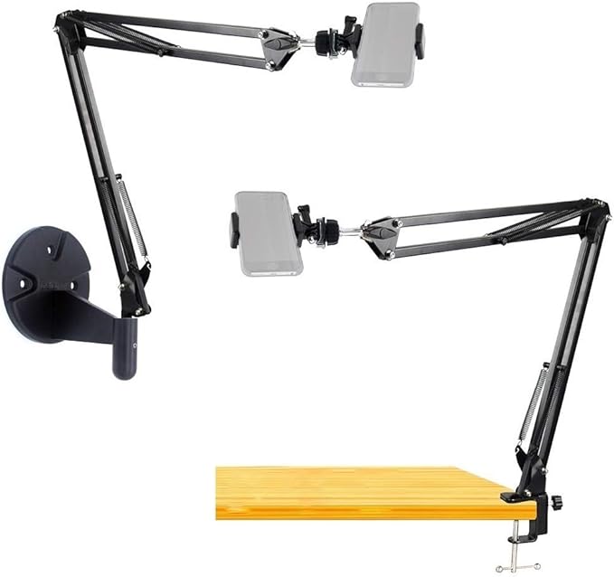 AceTaken 2in1 Wall Phone MountOverhead Camera Mount for iPhone Samsung Live StreamingBakingCraftVideosOnline Lessons