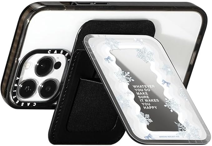 CASETiFY Snappy Card Holder Stand Compatible with Magsafe - First Snow - Silver Mirror