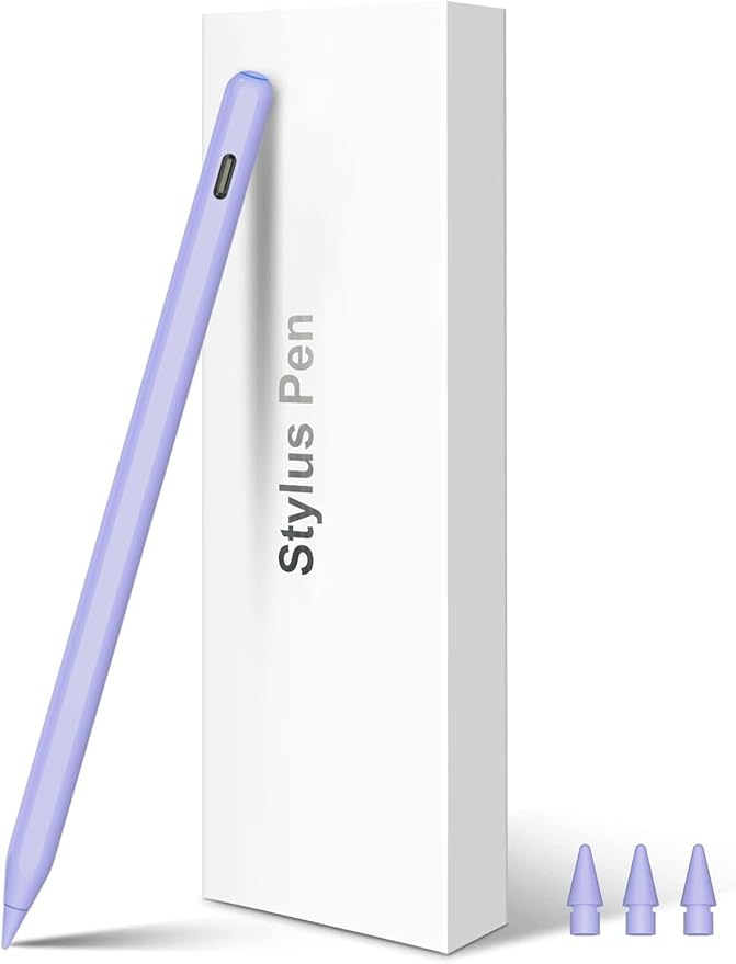 Pencil 2nd Generation Wireless Charging Pencil for iPad with Tilt &amp Palm Rejection Magnetic Stylus Pen for ipad Air M3/3/4/5 iPad mini 5/6 ipad 6/7/8/9/10/11 Gen ipad Pro 11/12.9 (Purple)
