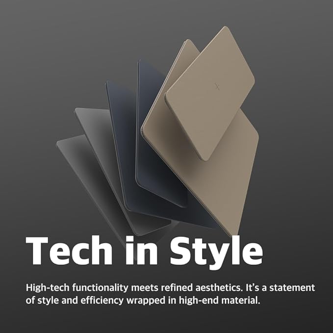 POUT H3 Split Wireless Charging Mouse Pad – Fast Qi Charger with Magnetic Attachment – Smooth Surface &amp Anti-Slip Base – Compatible with Smartphones and Earbuds (Latte Cream)