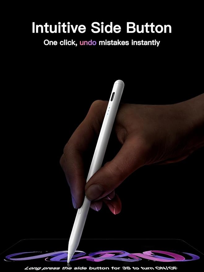 KEEPRO Stylus Pen for iPad 2018-2026 USB-C Fast Charging Pencil Pixel-Perfect Tilt Sensitivity for iPad 11/10/9/8/7/6/A16 Mini 7/6/5 Air M4/M3/M2 11/13/5/4/3 Pro M5/M4 13/12.9″/11″