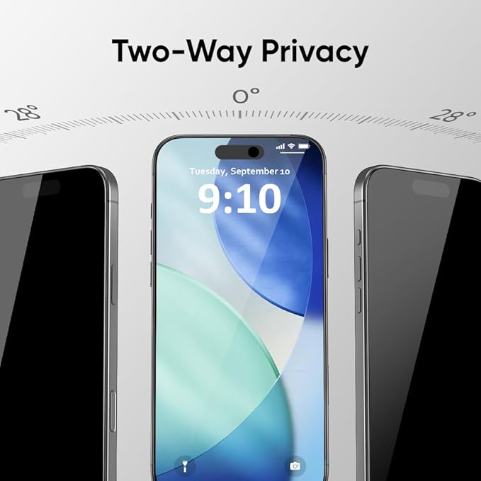 FLOLAB NanoArmour ONETIME PRO for iPhone 17 Air 3D Privacy Screen Protector Anti-Reflective Infinity Edge-to-Edge Anti-Spy Tempered Glass Reinforced Edges Smooth Easy Install