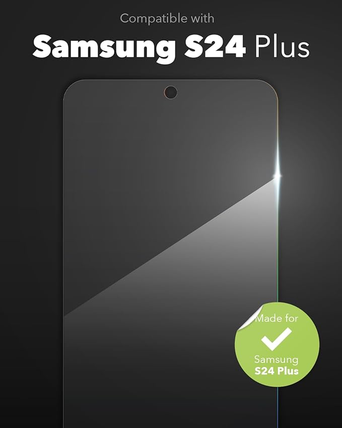 ZAGG InvisibleShield Glass Elite Samsung Galaxy S24+ Screen Protector - Ultra-Strong Aluminosilicate Enhanced Scratch Resistance Recycled Materials EZ Apply Fingerprint and Smudge Resistant