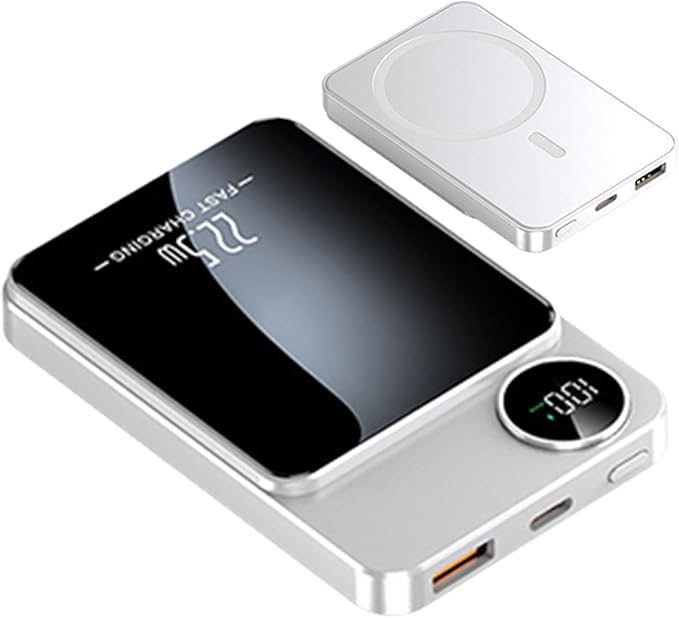 Phone Charging Pad 20000mAh Magnetic Wireless Charger Bank for Earphones Tablets Laptops Smart Watches Desk Home &amp Travel Use