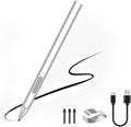 Stylus for Microsoft Surface Pro9/8/7/6/5/4/3/X Surface Laptop/Book/Studio Surface 3/Go/Go2/Go3 4096 Pressure Sensitivity Magnetic Attachment USB Charging Palm Rejection Function Silver