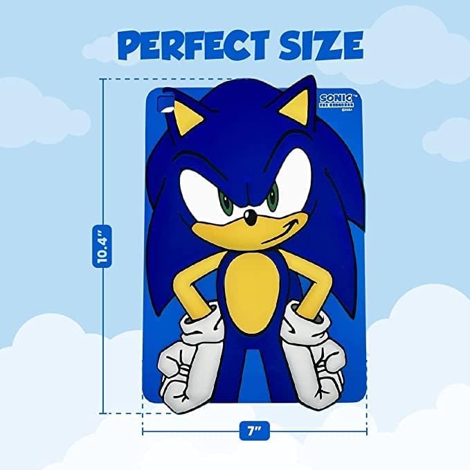 Sonic The Hedgehog Silicone Back Case Compatible with iPad 9th/8th/7th Gen (2021/2020/2019) Anti-Slip Soft Rubber Protective Cover (Sonic Design)
