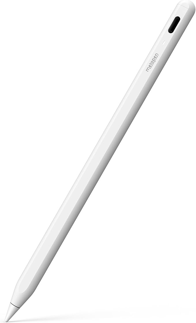 Metapen Pencil A8 V4 for iPad 2018-2026 Upgrade Magnetic Attraction 2X Fast Charge Low Latency Stylus Pen for iPad 11-6th Gen Pro 12.9/11/13-inch M4/M5 Air 3/4/5/M2/M3 Mini 5/6/7th A17 Pro