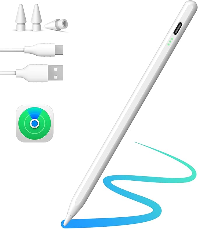 MEKO iPad Pencil Find My Stylus Pen for iPad with Easy ShortcutsCompatible with 2018-2025 Apple iPad A16/10/9/8 &amp Air 13/11 &amp Pro 12.9/13/11 &amp Mini 7/6/5 Anti-Lost &amp Fast Charging 1
