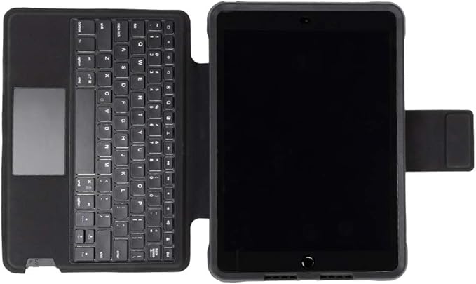 OtterBox UnlimitEd SERIES Case with Keyboard Folio + Screen Protector for iPad 7th 8th &amp 9th Gen (10.2 Display - 2019 2020 &amp 2021 version) - Non-retail/Ships in Polybag - Clear/Black