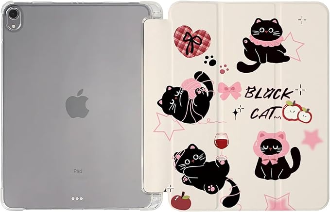 Cute black cats pink plaid bows