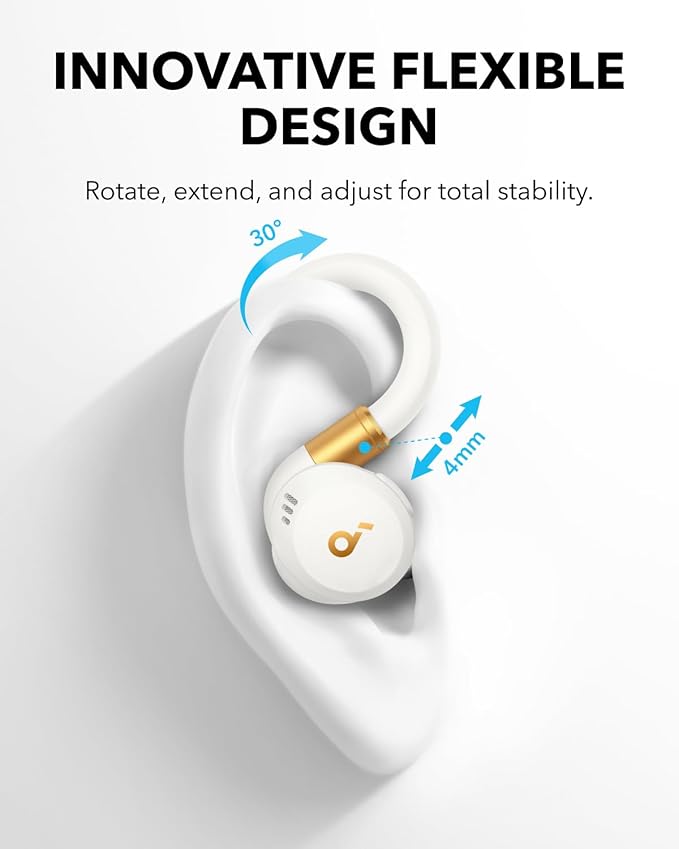 soundcore Sport X20 by Anker True-Wireless Workout Earbuds Rotatable and Extendable Ear Hooks Noise Cancelling Deep Bass IP68 Waterproof Sweatproof Dustproof 48H Play Sport Earbuds for Gym