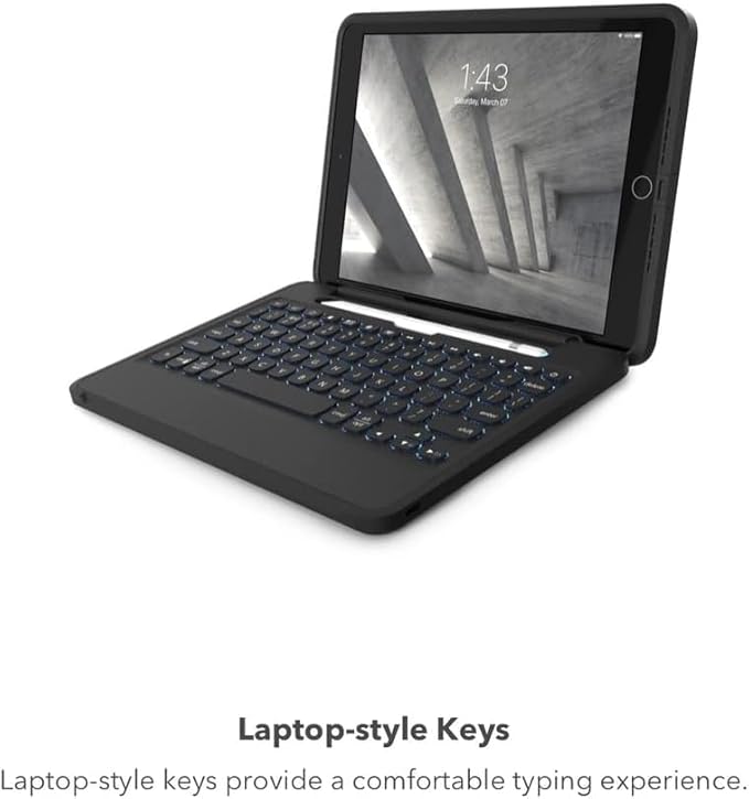 ZAGG Rugged Book iPad Pro 11-inch (M5)/ Pro 11-inch (M4) Keyboard Case - Durable Magnetic-Hinged 6.6 Feet Drop Protection Backlit Laptop-Style Keys Multi-Device Pairing Detachable Keyboard